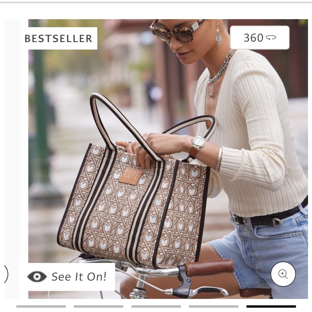 Brighton Woven Hearts Canvas Bag